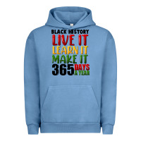 Pigment Pebble Blue black history live it Urban Hoodie - FaDigitalArtStudio
