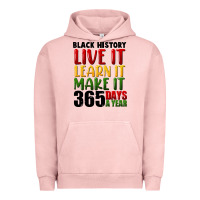 Pigment Salmon black history live it Urban Hoodie - FaDigitalArtStudio