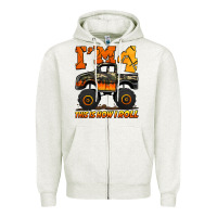 Oatmeal Heather i'm four this is how i roll monster truck birthday Zipper Hoodie - Jasminsmagicworld