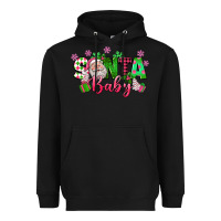 Black santa baby pink christmas Heavyweight Hoodie - texasbilliewilder