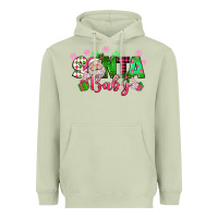 Matcha santa baby pink christmas Heavyweight Hoodie - texasbilliewilder