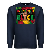 Navy my history is black Premium Sweatshirt - TumblerDesignByShophia
