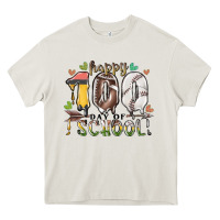 Cream happy 100 day of school american football baseball Heavy Core Tee - RacoonDesign