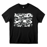 Black black and white camouflage Heavy Core Tee - BarkalooDesign