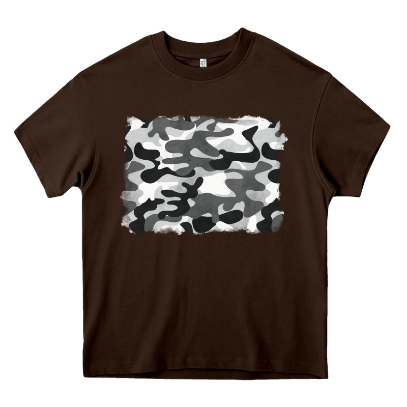 Black And White Camouflage Heavy Core Tee by BarkalooDesign | Teevron