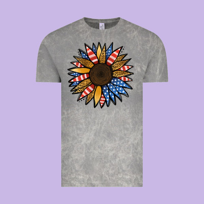 Patriotic Sunflower Vintage Tee Designed By Jasminsmagicworld