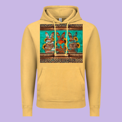 Western Easter Bunnies Vintage Hoodie Designed By Jasminsmagicworld
