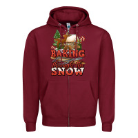 Burgundy baking through the snow Zipper Hoodie - Jasminsmagicworld