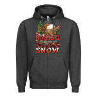 Charcoal Heather baking through the snow Zipper Hoodie - Jasminsmagicworld