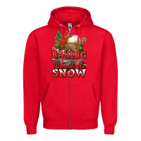 Red baking through the snow Zipper Hoodie - Jasminsmagicworld