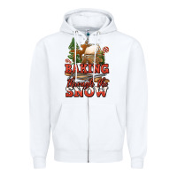 White baking through the snow Zipper Hoodie - Jasminsmagicworld