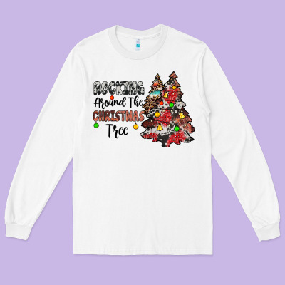 Rocking Around The Christmas Tree Long Sleeve Tee Designed By Jahusdesignshop