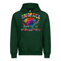 Forest Green Embrace neurodiversity Autism Urban Hoodie - FaDigitalArtStudio