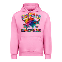 Fuchsia Pink Embrace neurodiversity Autism Urban Hoodie - FaDigitalArtStudio