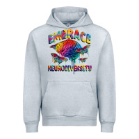 Heather Grey Embrace neurodiversity Autism Urban Hoodie - FaDigitalArtStudio