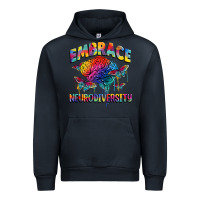 Navy Embrace neurodiversity Autism Urban Hoodie - FaDigitalArtStudio