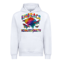 White Embrace neurodiversity Autism Urban Hoodie - FaDigitalArtStudio