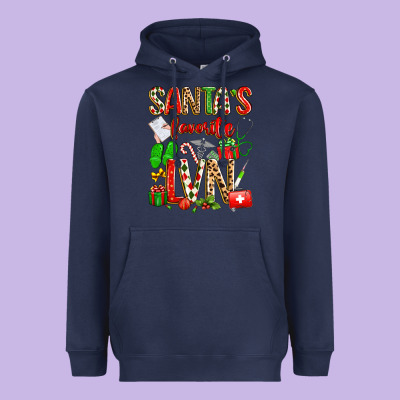 Santa's Favorite Lvn Heavyweight Hoodie Designed By Texasbilliewilder