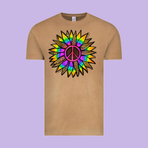 Peace Hippie Sunflower Vintage Tee Designed By Jasminsmagicworld