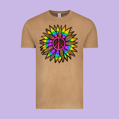 Peace Hippie Sunflower Vintage Tee Designed By Jasminsmagicworld