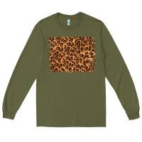 Army Green leopard background Long Sleeve Tee - NancyCooperArtShop