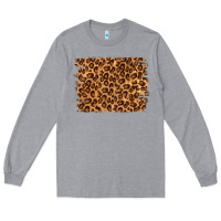 Heather Grey leopard background Long Sleeve Tee - NancyCooperArtShop