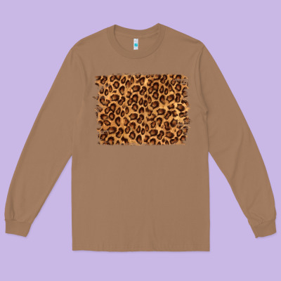 Leopard Background Long Sleeve Tee Designed By Nancycooperartshop
