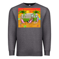 Charcoal Heather summer caravan Premium Sweatshirt - TumblerDesignByShophia