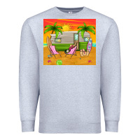 Heather Grey summer caravan Premium Sweatshirt - TumblerDesignByShophia