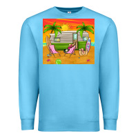 Ocean Blue summer caravan Premium Sweatshirt - TumblerDesignByShophia