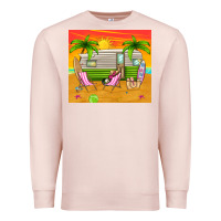 Pale Pink summer caravan Premium Sweatshirt - TumblerDesignByShophia