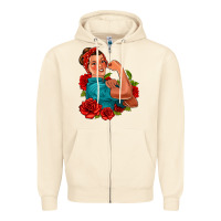 Sandshell hispanic strong woman with roses Zipper Hoodie - Jasminsmagicworld