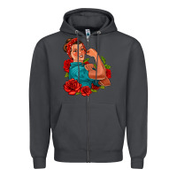 Hispanic Strong Woman With Roses Zipper Hoodie | Teevron