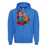 True Royal hispanic strong woman with roses Zipper Hoodie - Jasminsmagicworld