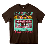 Chocolate Brown i am not old i am a classic sunflower floral casse Heavy Core Tee - FaDigitalArtStudio