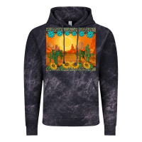 Cloud Black western sunset cactus sunflowers gemstones leopards Vintage Hoodie - BarkalooDesign