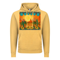Vintage Mustard western sunset cactus sunflowers gemstones leopards Vintage Hoodie - BarkalooDesign
