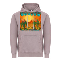 Vintage Zinc western sunset cactus sunflowers gemstones leopards Vintage Hoodie - BarkalooDesign