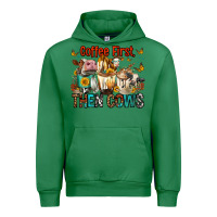 Emerald Coffee First Then Cows Urban Hoodie - FaDigitalArtStudio