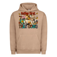 Pigment Burro Coffee First Then Cows Urban Hoodie - FaDigitalArtStudio