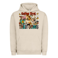 Pigment French Oak Coffee First Then Cows Urban Hoodie - FaDigitalArtStudio