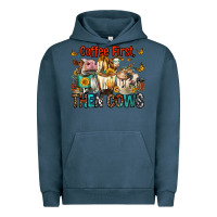 Pigment Midnight Navy Coffee First Then Cows Urban Hoodie - FaDigitalArtStudio