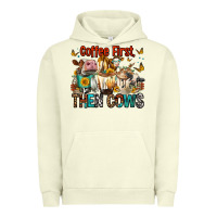 Pigment Pistachio Coffee First Then Cows Urban Hoodie - FaDigitalArtStudio
