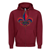 Burgundy louisiana fleur de lis Zipper Hoodie - BarkalooDesign