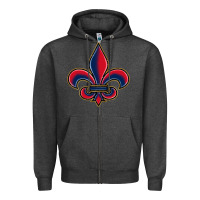 Charcoal Heather louisiana fleur de lis Zipper Hoodie - BarkalooDesign