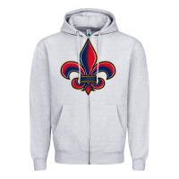 Heather Grey louisiana fleur de lis Zipper Hoodie - BarkalooDesign