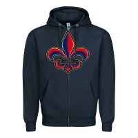 Navy louisiana fleur de lis Zipper Hoodie - BarkalooDesign