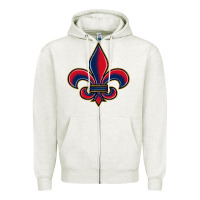 Oatmeal Heather louisiana fleur de lis Zipper Hoodie - BarkalooDesign
