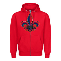 Red louisiana fleur de lis Zipper Hoodie - BarkalooDesign