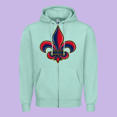 Louisiana Fleur De Lis Zipper Hoodie Designed By Barkaloodesign